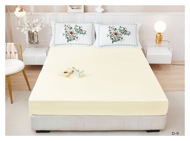 Husa de pat cu elastic din Bumbac fin + 2 Fete de Perna, Pat 2 Persoane -Cod: DER101