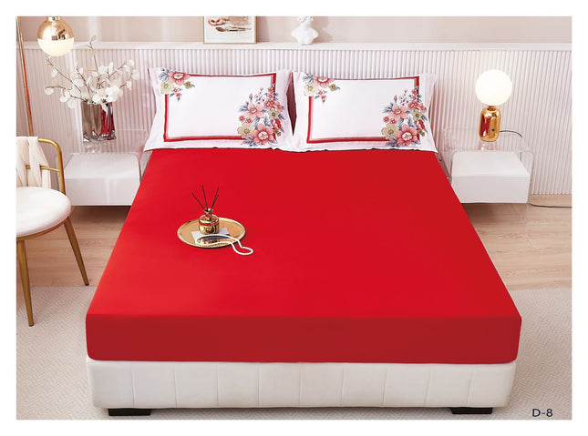 Husa de pat cu elastic din Bumbac fin + 2 Fete de Perna, Pat 2 Persoane -Cod: DER100
